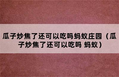 瓜子炒焦了还可以吃吗蚂蚁庄园（瓜子炒焦了还可以吃吗 蚂蚁）